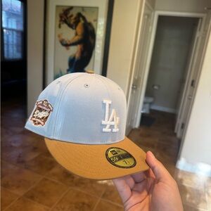 New Era Light Blue and Tan LA Cap
